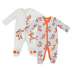 Disney® Tigger Size 3-6M 2-Pack Snap-Front Sleep & Play Footies in Heather Grey