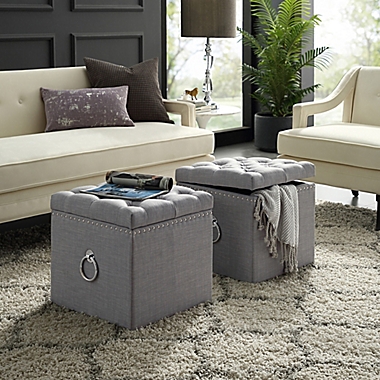 Inspired Home Linen Agripina Ottoman. View a larger version of this product image.