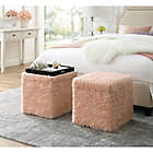 Alternate image 1 for Inspired Home Emme Faux Fur Ottoman