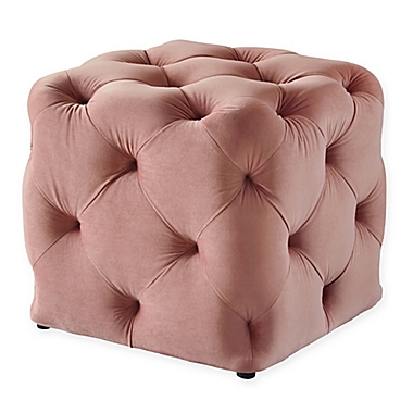 Inspired Home Cecil Velvet Ottoman. View a larger version of this product image.