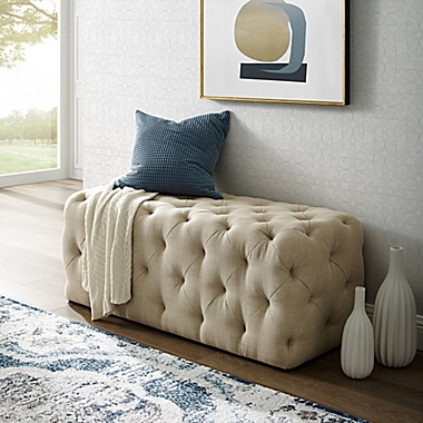 Inspired Home Linen Doria Bench. View a larger version of this product image.