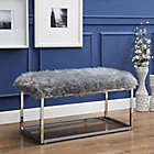 Alternate image 1 for Inspired Home Faux Fur Willard Bench in Grey