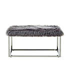 Alternate image 2 for Inspired Home Faux Fur Willard Bench in Grey