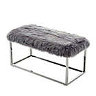 Alternate image 3 for Inspired Home Faux Fur Willard Bench in Grey