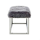 Alternate image 4 for Inspired Home Faux Fur Willard Bench in Grey