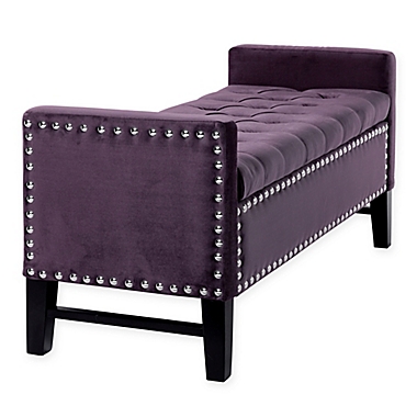 Inspired Home Velvet Willow Bench. View a larger version of this product image.