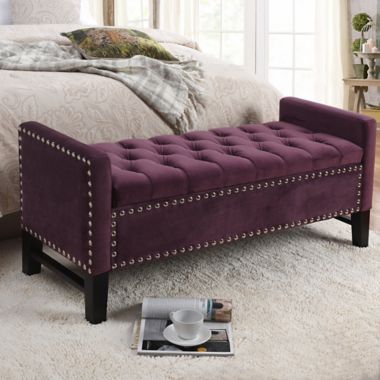 Inspired Home Velvet Willow Bench. View a larger version of this product image.