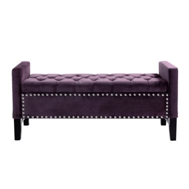 Inspired Home Velvet Willow Bench. View a larger version of this product image.