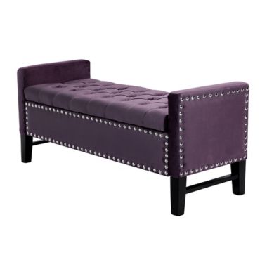 Inspired Home Velvet Willow Bench. View a larger version of this product image.