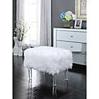 Alternate image 1 for Inspired Home Faux Fur Wayne Ottoman