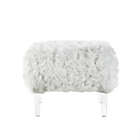 Alternate image 2 for Inspired Home Faux Fur Wayne Ottoman