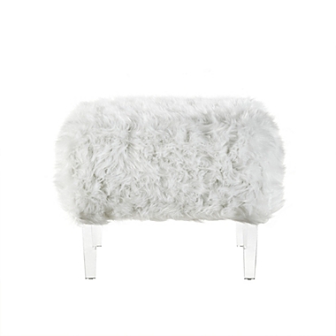Inspired Home Faux Fur Wayne Ottoman. View a larger version of this product image.