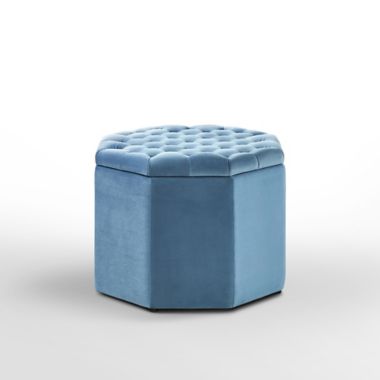 Inspired Home Velvet Rita Ottoman. View a larger version of this product image.