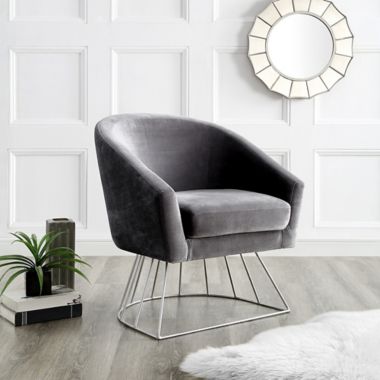 Inspired Home Glenda Velvet Accent Chair. View a larger version of this product image.