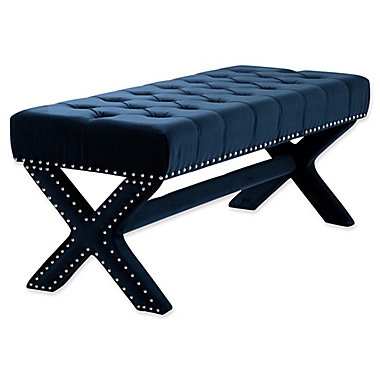 Inspired Home Velvet Wendy Bench. View a larger version of this product image.