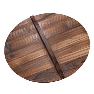 Bruntmor™ 14-Inch Wooden Lid for Cast Iron Wok in Brown | Bed Bath & Beyond