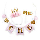 Alternate image 0 for Baby Aspen Gold Glitter 1st Birthday Decor Kit in Pink