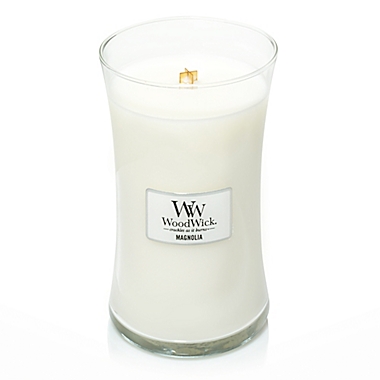 WoodWick&reg; Magnolia 21.5 oz. Hourglass Candle. View a larger version of this product image.