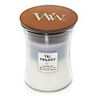 Alternate image 1 for WoodWick&reg; Trilogy Lavender Spa, Seal Salt & Cotton and White Tea & Jasmine Jar Candle