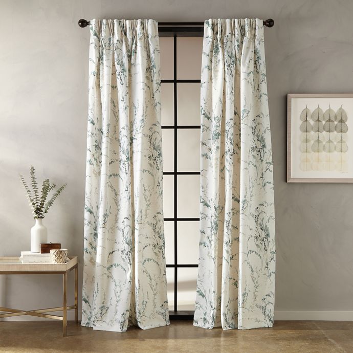 Botanical Pinch Pleat Window Curtain Panel Single Bed Bath Beyond