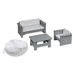 Badger Basket Doll Living Room Furniture Set in Grey