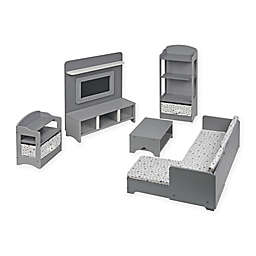 Badger Basket Doll Media Room Furniture Set in Grey