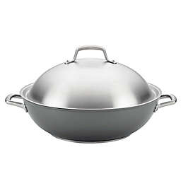 Anolon® Accolade Nonstick Hard Anodized 13.5-Inch Covered Wok in Moonstone