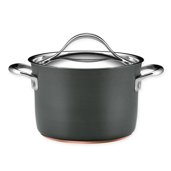 Anolon® Nouvelle Copper Stainless Steel 4 qt. Covered Soup Pot Bed