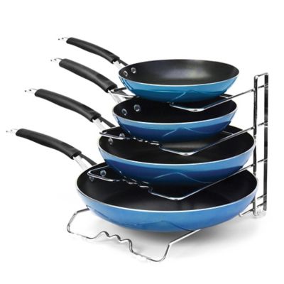 Seville Classics 4-Tier Chrome Pan/Lid Organizer Racks (2-Pack)
