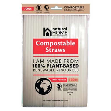 Natural Home Brands& reg; Compostable Straws in Frost (Pack of 100). View a larger version of this product image.