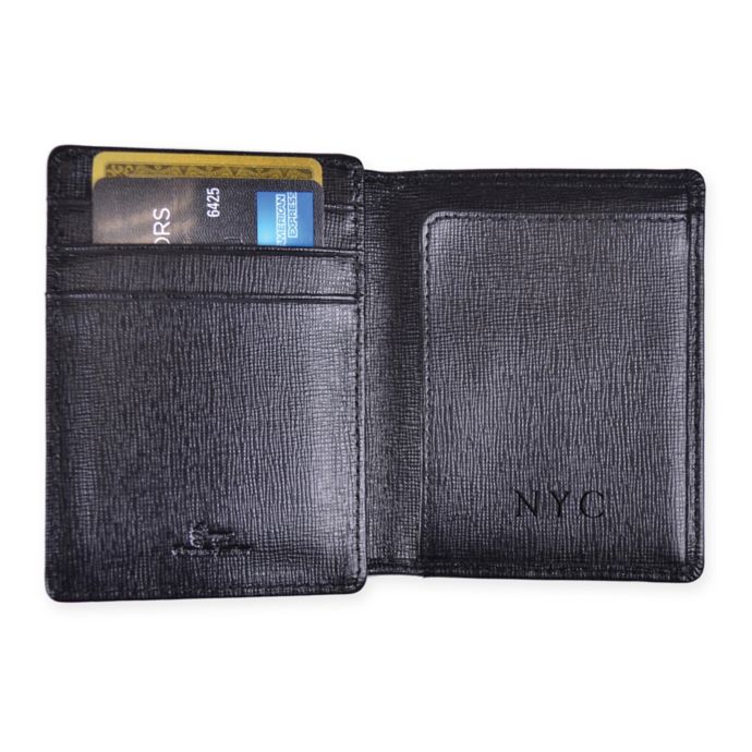 ROYCE New York Saffiano Leather Money Clip ID Wallet in Black | Bed ...