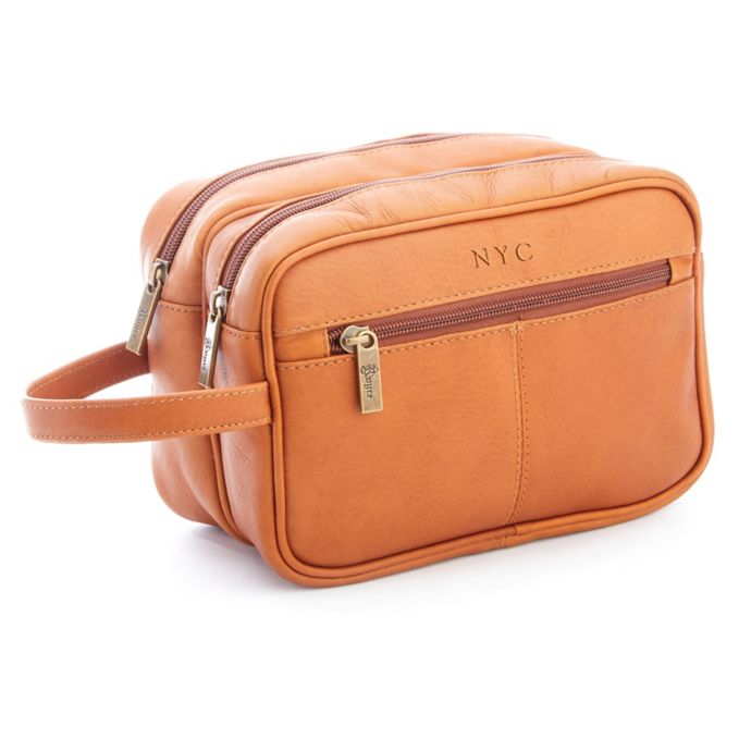 ROYCE New York Double Zippered Toiletry Bag | Bed Bath & Beyond