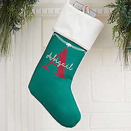My Name & Monogram Personalized Christmas Stocking in Ivory