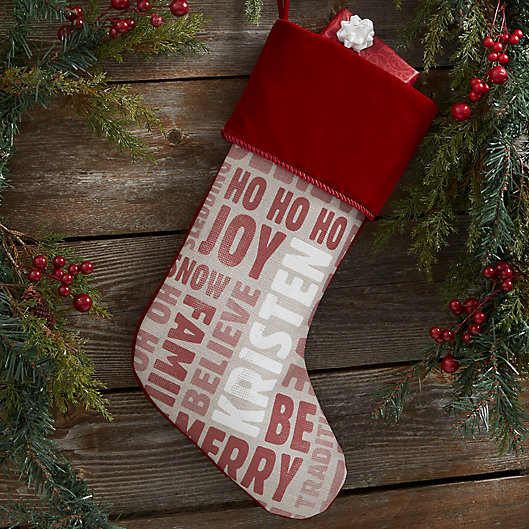 Alternate image 1 for Holiday Celebration Personalized Christmas Stocking