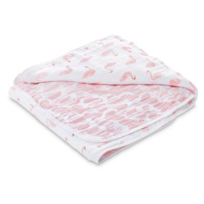 aden + anais&trade; essentials Swans Muslin Receiving Blanket in Pink