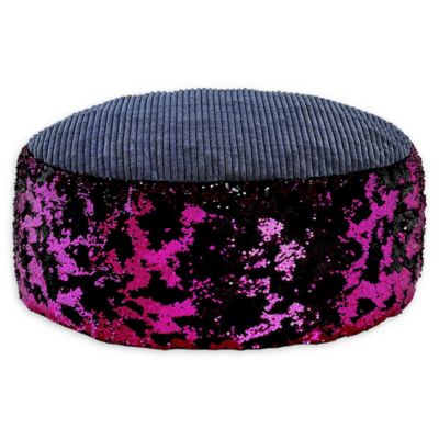 Soft Landing&trade; Sequin Pouf in Black/Pink