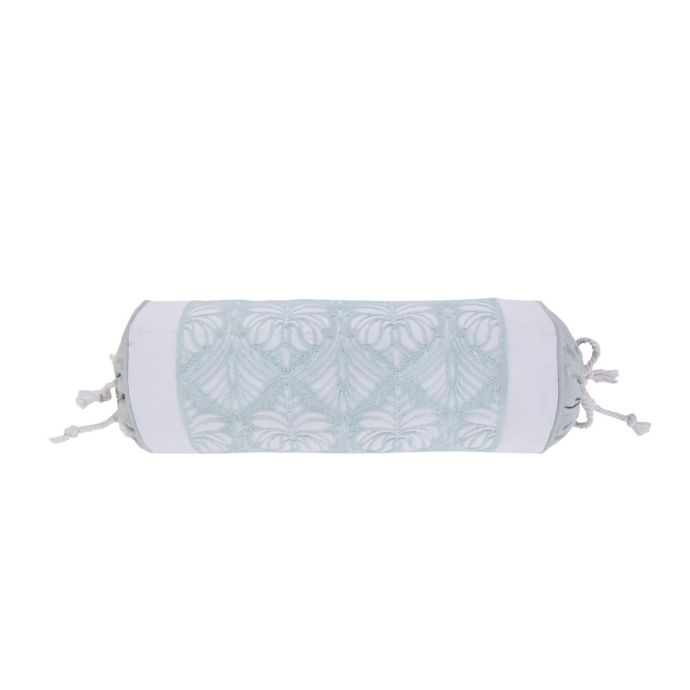 Levtex Home Lancaster Embroidered Neck Roll Pillow In White Blue