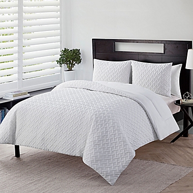VCNY Home Nina Embossed 2-Piece Twin XL Comforter Set in White. View a larger version of this product image.