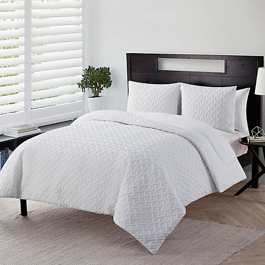 Alternate image 1 for VCNY Home Nina Embossed 2-Piece Twin XL Comforter Set in White