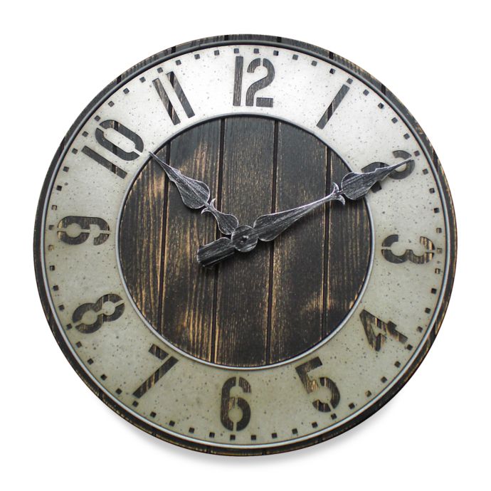 Rustic Punched Metal Wall Clock | Bed Bath & Beyond
