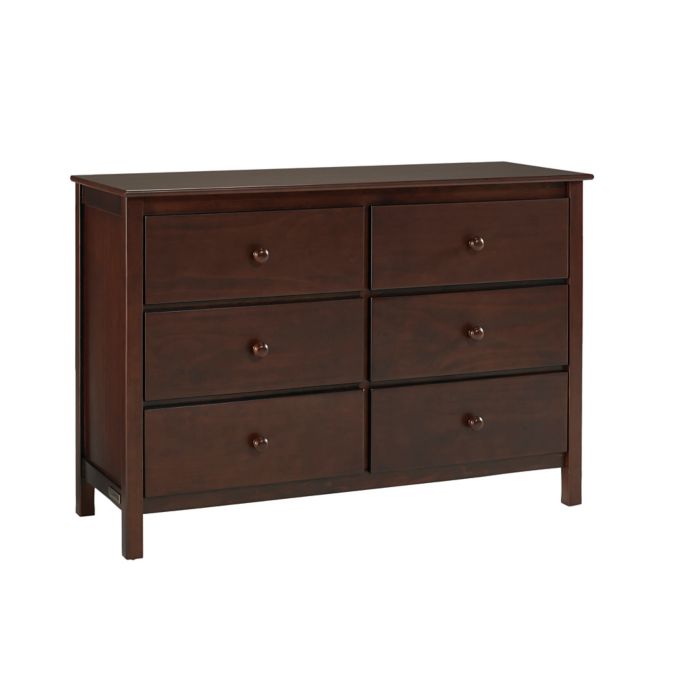 Fisher Price Lucas 6 Drawer Double Dresser In Light Espresso