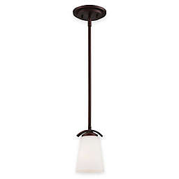 Minka Lavery® Overland Park 1-Light Mini Pendant with Etched Glass Shade