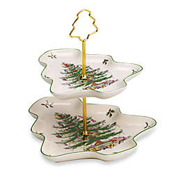 Spode® Christmas Tree 2-Tier Serving Tray