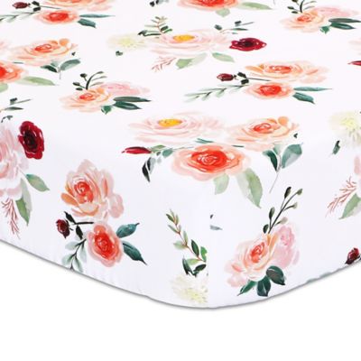 floral fitted crib sheet