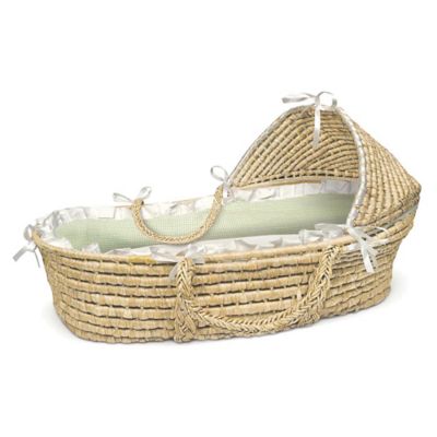 badger basket lovely wishes bassinet in grey