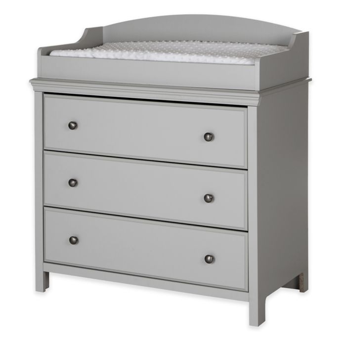 South Shore Cotton Candy Changing Table in Soft Grey | Bed ...