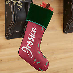Cozy Christmas Personalized Christmas Stocking in Green