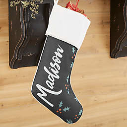 Cozy Christmas Personalized Christmas Stocking in Ivory