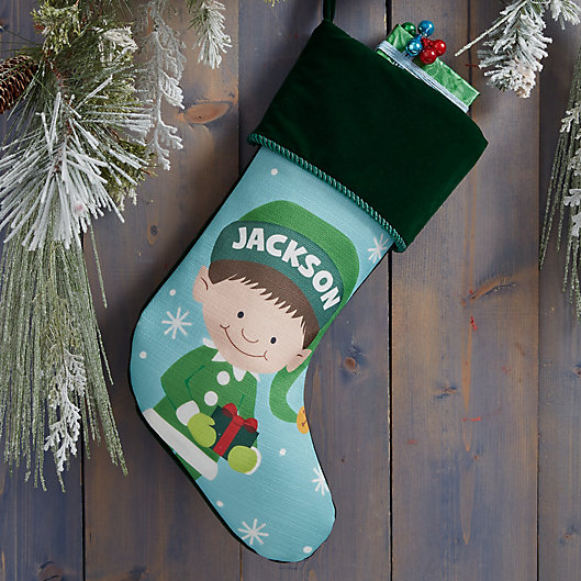Alternate image 1 for Christmas Elf Characters Personalized Christmas Stocking