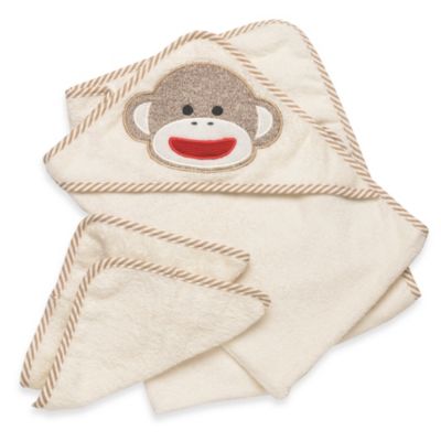 hooded towel and washcloth set